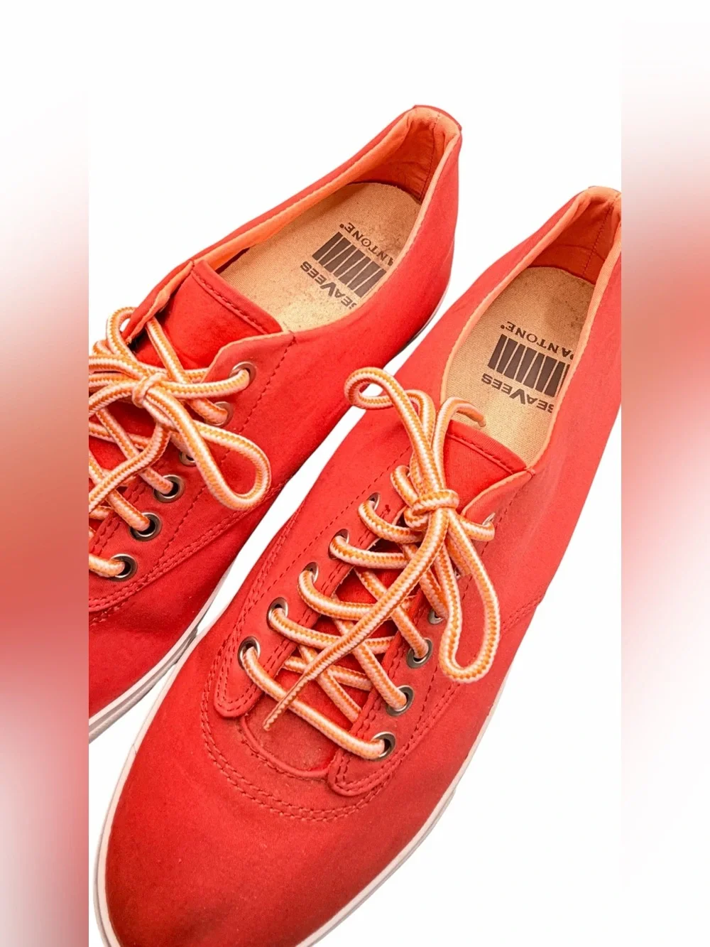 SeaVees Hermosa Plimsoll Lava Twill Canvas Sneakers Men’s Size 10.5 Coral